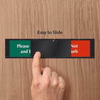 SmartSign Privacy Sign - Do Not Disturb/Please Knock and Enter Slider Door Sign for Home Office Restroom Conference Hotel Hospitals | 2.25" x 10" Plastic Black, Made in USA