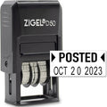 ZIGEL D50 Date Stamp with Posted - Self Inking Date Stamp - Black