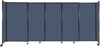 Versare Straightwall Sliding Portable Wall Partition | Freestanding Office Dividers | Locking Wheels | Temporary Room Separator | 11'3'' Wide x 5' Tall Ocean Fabric Panels