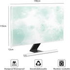 Baocicco Abstract Watercolor Waterproof TV Display Screen Cover 80 Inch Cyan Marble Dip Dyeing Dust Proof TV Covers for Television Screen Anti-Static Dustproof Protective，Mint Green