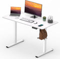 FitStand Adjustable Stand Up Desk Standing Desk, 47x24 Inches Home Office Desk with Memory Preset, Computer Workstation Sit Stand Desk Splice, White