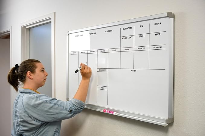 OP-Room Dry-Erase Hospital Whiteboard 60" x 40"