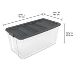 Sterilite 12-Pack Modular Stacker Box, Durable Clear Plastic Storage Bins with Latching Lids, 200 Quart - Stackable Organizing Container Boxes for Closet, Bathroom, and Office