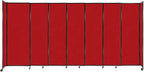 Versare Straightwall Sliding Portable Wall Partition | Freestanding Office Dividers | Locking Wheels | Temporary Room Separator | 15'6" Wide x 7'6" Tall Red Fabric Panels