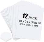 ToLanbbt 12 Pack White Foam Board, 18 x 24 x 3/16" Thick Foam Core Acid Free Poster Foamboard for Art Craft Projects, Painting, Displaying, Signage, Wedding, School