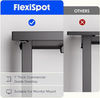 FLEXISPOT L Shaped Standing Desk, 63 x 47 Inch Electric Height Adjustable Corner Desk, Sit Stand Computer Workstation, Preset Controller, Home Office, Black Frame with Black Top