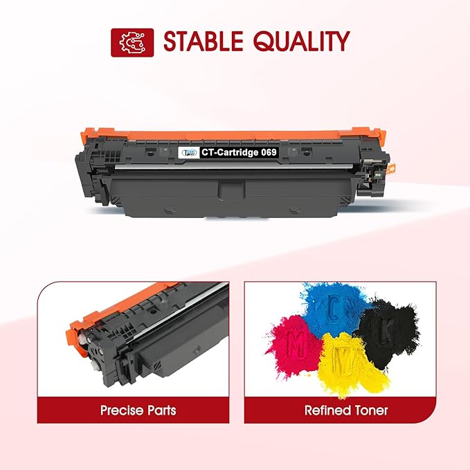 069 Toner Cartridge Set 069H MF753Cdw Compatible Replacement for Canon 069 Toner Cartridge Set for Canon imageCLASS MF 753Cdw MF751Cdw MF752Cdw LBP674Cdw LBP674Cx LBP673Cdw (B/C/Y/M, 4 Pack)