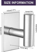 VAEHOLD Wall Towel Hooks, Heavy Duty Sticky Holder Waterproof Towel Hooks for Hanging Coat, Clothes, Closet Hook Wall Mount for Kitchen (Silver, 2 Pack)