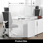 Kuyal Office Chair Mat for Hardwood Floor, 51'' x63'' Rectangle Transparent Desk Thick Durable Chair Mat for Rolling Chairs, Easy Glide, Floor-Protector