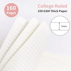 Spiral Notebook-5.75" x 8.125" College Ruled Journal with Inner Pockets and 160 Pages,PU Leather Cover Business Journal, Twin-Wire Binding Notebook Perfect for Office & Home School Supplies Wine Red