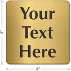 SmartSign Custom Brass Sign - 4" x 4", 40 mil REAL Bugle Brass Metal, Personalized Name Door Sign, Heavy-Duty Premium Engraved Door/Wall Mount Plaque for Business/Office, Gold and Black