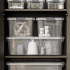 Superio Storage Bins with Lids, Clear Plastic Containers for Organizing, Stackable Totes, BPA Free, Odor Free, Organizer Boxes for Home, and Dorm (2 Pack, 14.25 Qt)