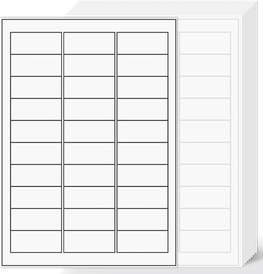 1" x2-5/8 Shipping Address Labels, Blank Mailing Labels, 30-UP White Self-Adhesive Name Tag Stickers for Inkjet and Laser Printer [500 Sheet 15000 Labels]