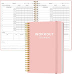 Fitness Journal for Women & Men,A5 Workout Journal/Planner Daily Exercise Log Book to Weight Loss, Gym, Muscle Gain, Bodybuilding Progress, 5.8"x8.3", Pink
