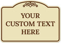 Custom Decorative Sign, Personalized Metal Sign for Business, Driveway, Home, Airbnb, Office Door Plaque, Brown Border Sign, 14x10 Inches, ACM, Fade Resistant, Made in USA by Sigo Signs