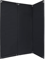 Versare FP6 Folding Privacy Screen | 3 Panels | 360 Degree Rotating Hinges | Economical Partition for Offices, Schools, Home and More | 6' Wide x 6' Tall Pewter Fabric