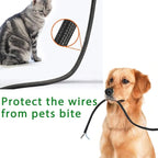 QCSIW 1/4" x 50ft Black Cable Sleeve Cover - Pet-Proof Cord Management System for Home Office Desk, Durable Wire Organizer Protector from Dog Cat Chewing, Flexible Cable Hider (Black)