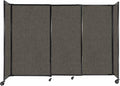 Versare Straightwall Sliding Portable Wall Partition | Freestanding Office Dividers | Locking Wheels | Temporary Room Separator | 7'2" Wide x 5' Tall Mocha Fabric Panels