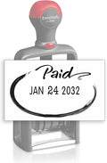 Heavy Duty Style Office Date Stamp with Paid - Self Inking Dater - Style C - Black Ink Color