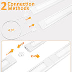 maylit Under Cabinet Lighting Plug in, 2Pcs 14 Inch Linkable Ultra Bright LED Light Bars, Renter Friendly Lamp, Wired 110V 120V Indoor Lights for Kitchen Cabinet, Counter, Workbench, Shelf, Warm White