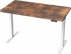 VIVO Electric 43 x 24 in Rustic Standing Desk, Memory Height Adjustment, 1B Series, Holds 220 lbs, One-Piece Vintage Brown Top, White Frame, DESK-KIT-1W4N