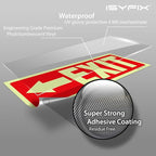 iSYFIX Exit Stickers Signs with Directional Left Arrow 6 Pack 12x4 Inch - Glow in the Dark Photoluminescent Vinyl for Office, School, Business, Warehouse - UV & Weather Resistant for Indoor/Outdoor Use