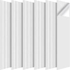Tao.space 6 Pack Acoustic Panels 3D Wave Sound Proof Foam for Walls, 47.2"x11.8" Self-Adhesive Sound Absorbing Panels for Noise Reduction in Home Office & Studio, Decorative Wall Tiles (White)