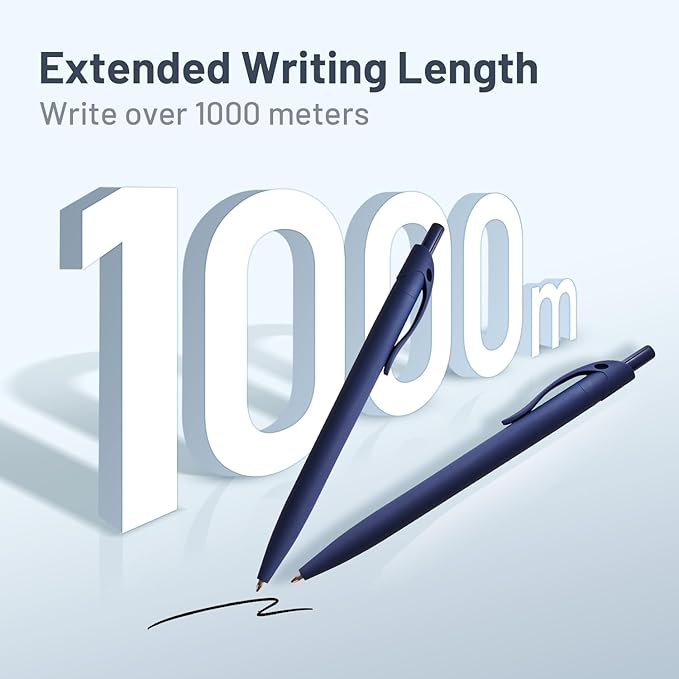 BallPoint Pens, 100 Pack (BLACK Ink),Bulk Pens, Navy Blue Barrel,Click Pens for Office Home and School, Retractable Ballpoint Pens, Medium Point, 1.00MM (Navy Blue)