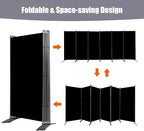 Room Divider 6FT Folding Privacy Screens, 6 Panel Partition Room Dividers w/Freestanding Design, Portable Wall Divider for Room Separtation, Fabric Screen Panel for Home Office Bedroom Dorm