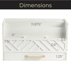 BLU MONACO White Wooden Mail Organizer With Drawer and Gold Handle | Desktop Storage for Home Office and Classroom | Multi-Section Letter Sorter | 4.6”D x 12.4”W x 7.5”H Tabletop Accessory Holder