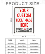 Custom Sign Personalized Custom Metal Sign, Customize For Office, Business, Workplace, Office, Home, Delivery Signs 6x8