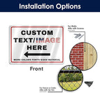 Custom Directional Arrow Sign, Glow in the Dark/Reflective Option, Personalized Metal Address Plaque, Customize for Business Logo, Office, Home, Yard, Outdoor 12''x8''