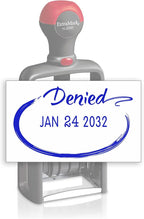 Heavy Duty Style Office Date Stamp with Denied - Self Inking Dater - Style C - Blue Ink Color