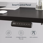 FLEXISPOT 71" Large L Shaped Standing Desk Electric Corner Table with Shelf, 4 Storage Drawers, Adjustable Computer Workstation for Home, Office, Game, Studio, Black Top + Black Frame