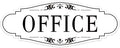 The Office Door Sign for Home and Business，Self-Adhesive Waterproof and Fade-Resistant Modern Office Sign Sticker for House，Business，Door, Window Decor（White）