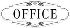 The Office Door Sign for Home and Business，Self-Adhesive Waterproof and Fade-Resistant Modern Office Sign Sticker for House，Business，Door, Window Decor（White）