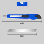 24Pack Box Cutters (9MM Wide Blade Cutter 4 Color) Utility Knife Retractable Compact Extended Use for Office, Home, Arts Crafts, Hobby