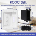 Wall Cable Concealer Management Kit, Recessed Outlet Behind TV for Wall Mount TV with Cable Management Box, in Wall TV Connection Kit Hides Power Cables & Low Voltage Wires Fits All Plugs (NO Wire)