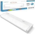 Leetdud LED Under Cabinet Lighting Hardwired or Plug in, 12 Inch 6W, Dimmable 5 Color 2700K/3000K/3500K/4000K/5000K, Linkable Eyes Care Design Counter Lights for Kitchen, Sink, ETL Listed, White