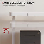 SANODESK Standing Desk with Drawer, Electric Height Adjustable Home Office Desk with Storage & USB Ports, 48 inch White Wood Tabletop/White Frame