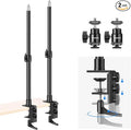 NEEWER Camera Desk Mount with C Clamp, 2 Pack 13.8"-23.6" Adjustable Desktop Light Stands with 1/4" Ball Heads Cold Shoe Adapters Long Handles for Webcam DSLR Camera Monitor Ring Light, Max Load 5kg