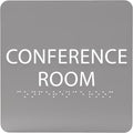 ADA CENTRAL SIGNS - 6" X6" Conference Room Sign- ADA Compliant Tactile Graphics Grade 2 Braille Text Acrylic Wall Signs - Authorized Personnel Only, Meeting Privacy Door Sign for Schools, and Offices