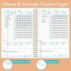 Simplified Fitness Journal for Women & Men,A5 Workout Journal/Planner Daily Exercise Log Book to Weight Loss, Gym, Muscle Gain, Bodybuilding Progress, 5.8"x8.3", Pink Flower