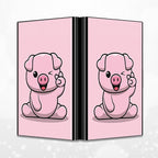 BWEGRHE Slim Credit Card Holder, Pink Pig RFID Blocking Metal Wallet for Men & Women, Aluminum Minimalist Hard Case Pocket-Sized Business Cards Organizer (Fits Up to 10 Cards)