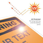 Custom Warning Sign, OSHA Sign, 10x7 Inches, Rust Free .040 Aluminum, Fade Resistant, Indoor/Outdoor Use, Made in USA by Signs