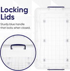 Superio Storage Bins with Lids, Clear Plastic Containers for Organizing, Stackable Totes, BPA Free, Odor Free, Organizer Boxes for Home, and Dorm (2 Pack, 44 Quart)