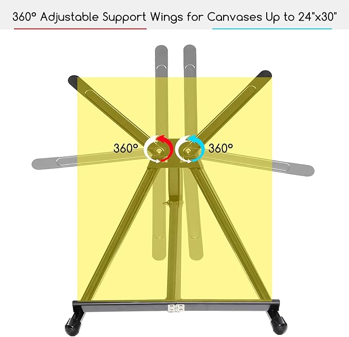 MEEDEN 4pcs Tabletop Easels, Metal Stand for Painting & Display, Aluminum Desktop Art Easel, Foldable Portable Tripod Stand for Canvas, Paintings, Photos, Books, Signs