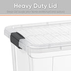 Superio Storage Bins with Lids- 2 Pack, 21 Qt Clear Boxes for Organizing, Stackable Plastic Containers- BPA Free, Non-Toxic, Odor Free, Organizer for Home, Office, Dorm