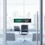 SmartSign Conference Room Door Sign Meeting In Progress/Available Door Slider for office | 2.25" x 10" Plastic Black, Made in USA