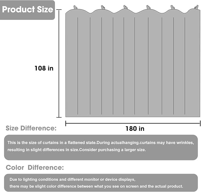 Cbsroro Room Divider Blackout Curtain Track Curtains Wall Dividers Panels Screen for Living Rooms Bedroom Office Privacy Partition Separation, W180 × L108 Inch,1 Panel, Grey